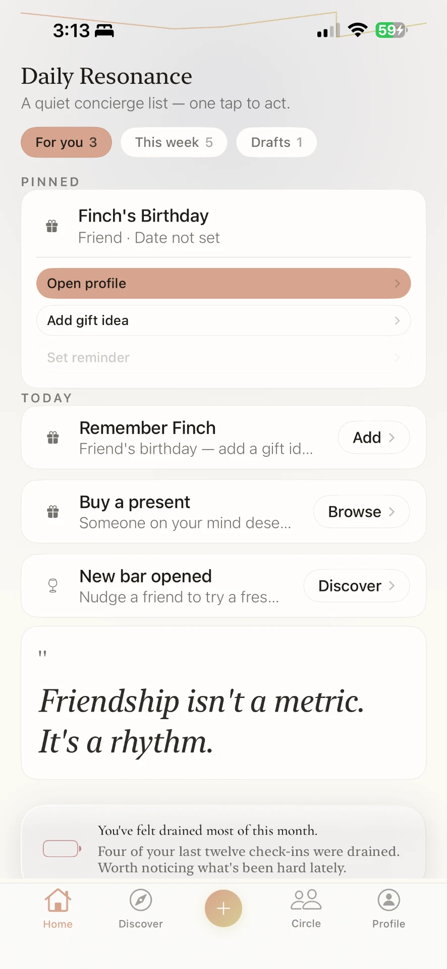 A screen from the àlex app